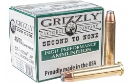 Grizzly 45-70 Gov 300gr Jacketed Hollow Point Brass Case 20 Rounds.