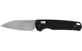 Kershaw Bel Air XL Folding Knife, CPM MagnaCut Steel 3.4" Stonewashed Blade, Black G10 Handle.