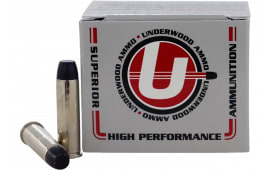 Underwood Ammo .357 Magnum 180gr Lead Flat Nose Gas Check Nickel-Plated Brass Case 20 Rounds