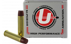 Underwood Ammo 460 S&W Magnum 360gr Hard Cast Long Flat Nose Gas Check 20rd Nickel-Plated Brass Case