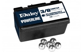 Daisy PowerLine Premium Slingshot Ammo 3/8" Steel Shot, 70 Count, Zinc-Plated Solid Steel.