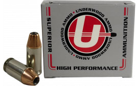 Underwood Ammo Extreme Terminal Performance 380 ACP 90gr XTP Jacketed Hollow Point 20 Rounds Nickel-Plated Brass