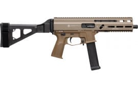 Grand Power Stribog SP10A3 10mm Pistol 8" Threaded Barrel 20-Round Semi-Auto FDE Brace Roller-Delayed Blowback, Non-Reciprocating Charging Handle.