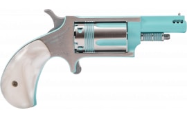 North American Arms NAA-22M-PB Mini-Revolver, .22 Magnum, 1.63" Barrel, 5 Rd, Single Action, Turquoise/White Pearl Grips, Stainless Steel.