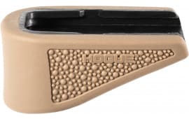 Hogue OverMolded Rubber Grip Extension Base Pad For Glock 43 9MM 6-Round Magazines, FDE