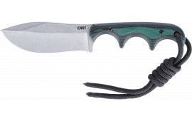 CRKT Minimalist Nessmuk 2376 Fixed Blade D2 Steel Green Micarta