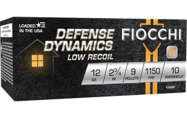 Fiocchi Defense Dynamics Low Recoil 12 Gauge 2.75" 1 Buck Shot Ammunition - 10 rounds - 12LE9P