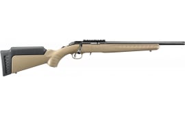 Ruger American Rimfire 8371 Rifle 17 HMR 16" Threaded Barrel 15+1 FDE Synthetic Bolt Action Pic Rail