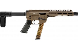 Freedom Ordnance FX9P FX9P8SBM-FDE Pistol 9mm Luger 8" Barrel 31+1 Semi-Auto FDE SB Mini Brace Faux Suppressor