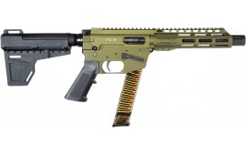 Freedom Ordnance FX9P FX9P8-ODG Pistol 9mm Luger 8" 31+1 Blowback Action OD Green Faux Suppressor