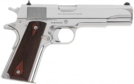 Colt O1911CBS 1911 Government 8+1 5" Stainless Steel Barrel, Bright Stainless Serrated Slide, Bright Stainless Steel Frame w/Beavertail