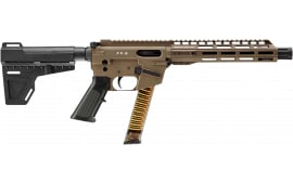 Freedom Ordnance FX9P10-FDE Pistol 9mm 10" Barrel 31+1 Blowback Flat Dark Earth, Faux Suppressor, Glock Mag Compatible