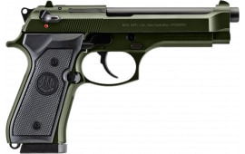 Beretta 92FS OD Green J92F300GR15 Pistol 9mm 4.9" 15+1 DA/SA Threaded Barrel OD Green Cerakote
