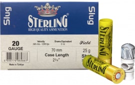 Sterling Big Game 20 Gauge 2.75" 7/8 oz. Slug Ammunition - 10 Rounds - 8698779950323