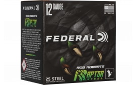 Federal Raptor RRS138 3 12 Gauge 3" 1-3/8 oz #3 Steel Shot 25 Rounds Steel Case