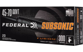 Federal Fusion .45-70 Government 300gr Subsonic Soft Point 20 Rounds Brass