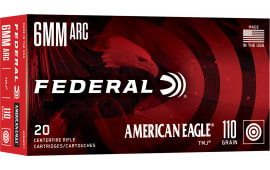 Federal American Eagle 6mm ARC 110gr Total Metal Jacket Brass Case Ammo 20rd Box