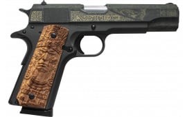 Tisas 1911 A1 Service Aztec 10100518AA6 Pistol .45 ACP 5" 7+1 SAO Serrated Slide Beavertail Grip Safety
