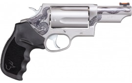 Taurus Judge 2-441039T-SNK .45 Colt/.410 Bore 3-Inch 5-Round DA/SA Stainless Engraved Snake Revolver