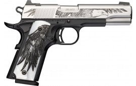 Browning 1911-380 Black Label Medallion 250 High Grade 051126492 Pistol 380 Auto 4.25" 8-Round Single Action Stainless Steel Engraved Grips