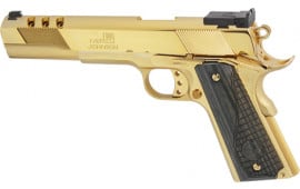 Iver Johnson Arms GIJ38 Johnson Eagle XL Ported 6" 24K Gold Black Wood
