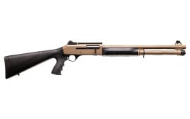 AKSA Arms S4 Semi-Automatic 12 Gauge Shotgun, 18.5" Barrel, 5+1 Capacity - FDE - 12060