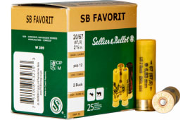 Sellier & Bellot SB20BSA Shotgun 20 Gauge 2.75" Buckshot 2 Shot - 25sh Box