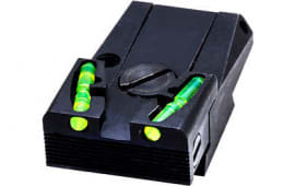 HiViz MKAD211 Adjustable Rear Sight Interchangeable Black, Green, Red Fiber Optic LitePipe Black Frame for Ruger Mark I, II, III, IV