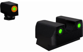Rival Arms RA2A231G Tritium Night Sights  Square Green with Orange Outline Front, U-Notch Green Rear Black Frame for Glock 42, 43