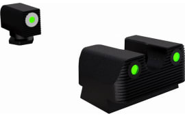 Rival Arms RA1B231G Tritium Night Sights Square Green with White Outline Front, Green Rear Black Frame for Glock 17, 19
