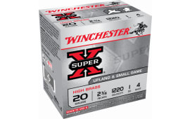 Winchester Ammo X204 Super-X High Brass 20GA 2.75" 1oz #4 Shot - 25sh Box