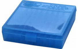 MTM Case-Gard P100924 Case-Gard P-100 9mm Luger Handgun Clear Blue Polypropylene 100rd