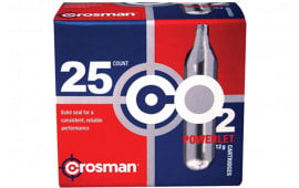 Crosman 2311 Powerlet CO2 Cartridges 12 Grams Stainless 25 Pack