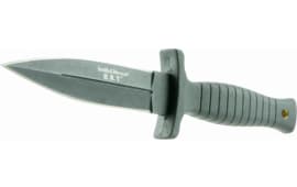 Smith & Wesson Knives SWHRT9B HRT Double Edge Fixed 4.75" 7Cr17 SS Black SpearPoint Rubber