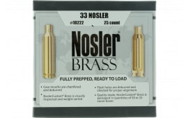 Nosler 10222 Unprimed Cases  33 Nosler Pistol Brass 25 Per Box