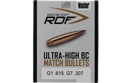 Nosler 53505 RDF Match 6.5mm .264 130 GR Hollow Point Boat Tail 100 Box