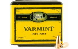 Speer 1023 Rifle 22 Caliber .224 45 GR Varmint Spitzer Soft Point 100 Box