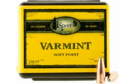 Speer 1029 Rifle 22 Caliber .224 50 GR Varmint Spitzer Soft Point 100 Box