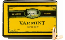 Speer 1053 Rifle 22 Caliber .224 70 GR Varmint Semi-Spitzer Soft Point 100 Box