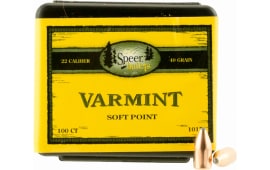 Speer Bullets 2022 Rifle Hunting 30 Caliber .308 150 GR Spitzer Boat Tail Soft Point 100 Box