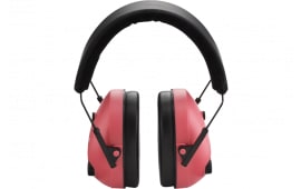 Champion Targets 40975 Electronic Muffs  25 dB Over the Head Pink Ear Cups with Adjustable Black Headband for Adults