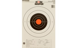 Champion Targets 45723 Score Keeper Slow Fire Bullseye Paper Hanging 25 yds Pistol 11" x 16" Black/Orange 12 PK