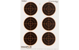 Champion Targets 45803 VisiShot Interactive 6-3" Bullseye Paper Target 10 Pack