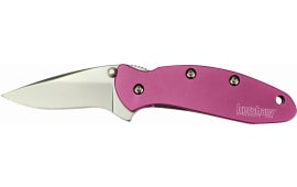 Kershaw 1600PINK Chive  1.90" Folding Drop Point Plain Bead Blasted 420HC SS Blade Pink Anodized Aluminum Handle Includes Pocket Clip