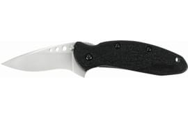 Kershaw 1620 Scallion  2.40" Folding Flipper Plain Bead Blasted 420HC SS Blade Black GFN Handle Includes Pocket Clip