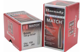 Hornady 2279 Match 22 Cal .224 75 gr Boat-Tail Hollow Point Match 100 Per Box