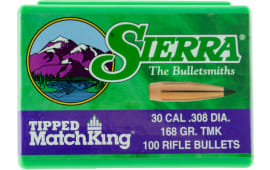 Sierra 7768 Tipped MatchKing 30 Caliber .308 168 GR TMK 100 Box