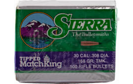 Sierra 7768C Tipped MatchKing  30 Cal .308 168 gr Tipped MatchKing 500 Per Box