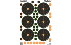 Champion Targets 46133 VisiColor  Self-Adhesive Paper Small Bore Rifle Multi Color 25 yds Bullseye Includes Pasters 5 Pack