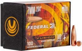 Federal FB284F1 Fusion Component  7mm .284 140 gr Fusion Soft Point 100 Per Box